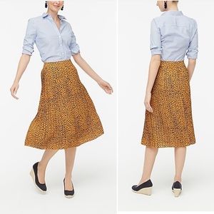 J. Crew Women’s Pleated Midi Skirt Animal Print 6
